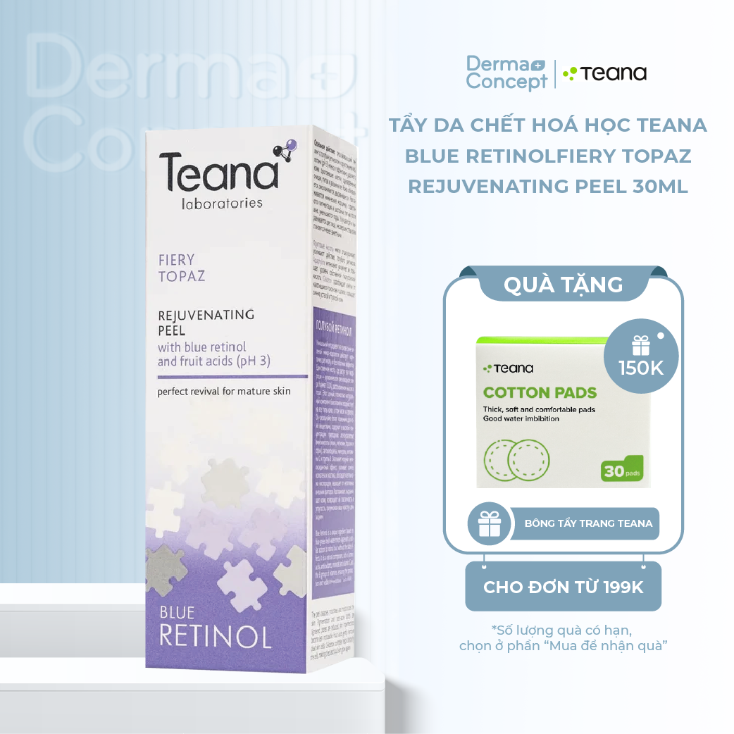 Tinh chất thay da sinh học TEANA FIERY TOPAZ Rejuvenating peel với Blue retinol và axit trái cây