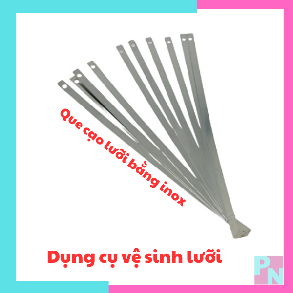 Cây cạo lưỡi inox, que cạo lưỡi bằng inox, dụng cụ vệ sinh lưỡi, tái sử dụng nhiều lần