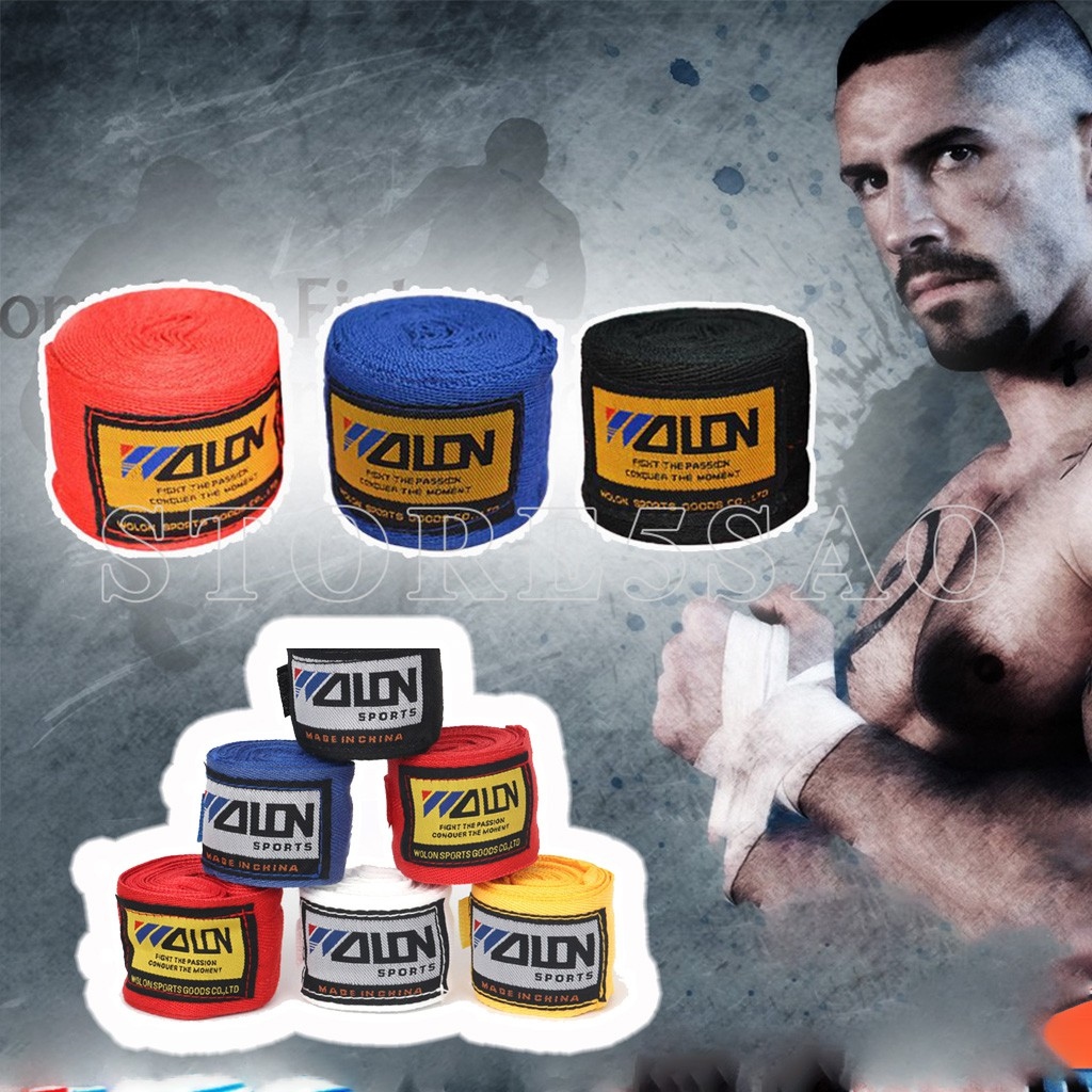 Băng đa boxing võ thuật wolon 3m 5m - dây quấn tay tán thủ muay thái mma handraps boxing