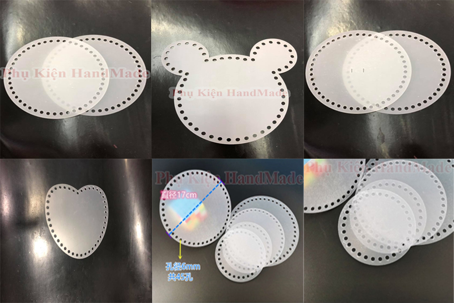 Tấm nhựa tròn trong làm túi 18cm