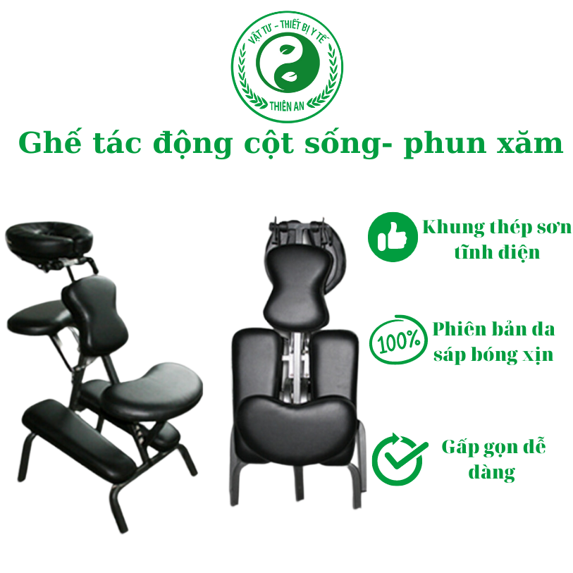 Ghế gấp dùng trong tác động cột sống- xoa bóp bấm huyệt- phun săm- Phiên bản da xịn