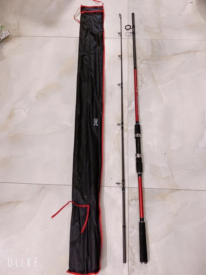 Cần Câu Máy 2 Khúc - Cần Câu Cá 2 Khúc Carbon Giá Rẻ - Cần Câu 2 Khúc Rỗng Ruby ABC Tải Cá Khủng (Màu Đỏ) Đủ Size