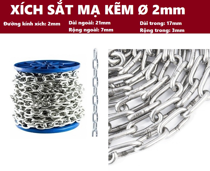 Dây xích sắt mạ kẽm Ø