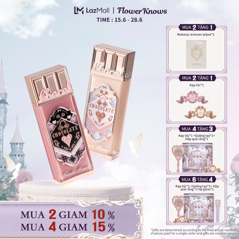 FlowerKnows Son Kem Dưỡng Môi Cloud Lip Dòng Chocolate Wonder Mềm Mịn Như Nhung 4.5ml