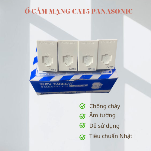 Hạt mạng wev2488sw panasonic hạt mạng cat5e panasonic nhân mạng âm tường nhựa chống cháy