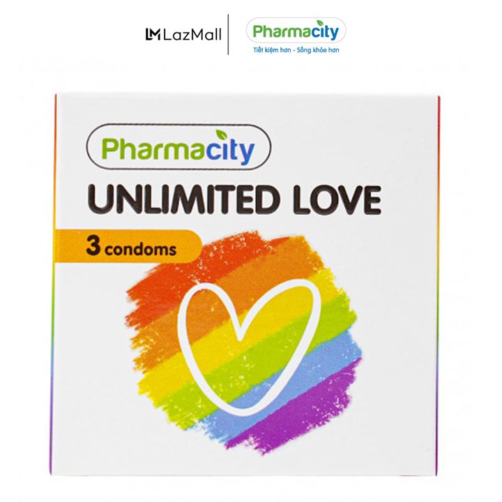 Bao cao su Pharmacity Unlimited Love 3 cái hộp
