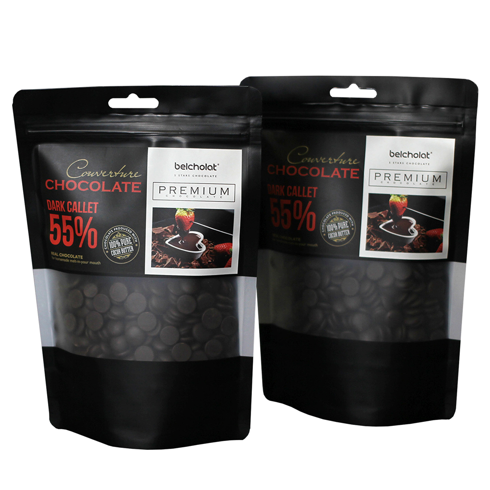 Socola, chocolate Belcholat đen nguyên 55% cacao túi 270g