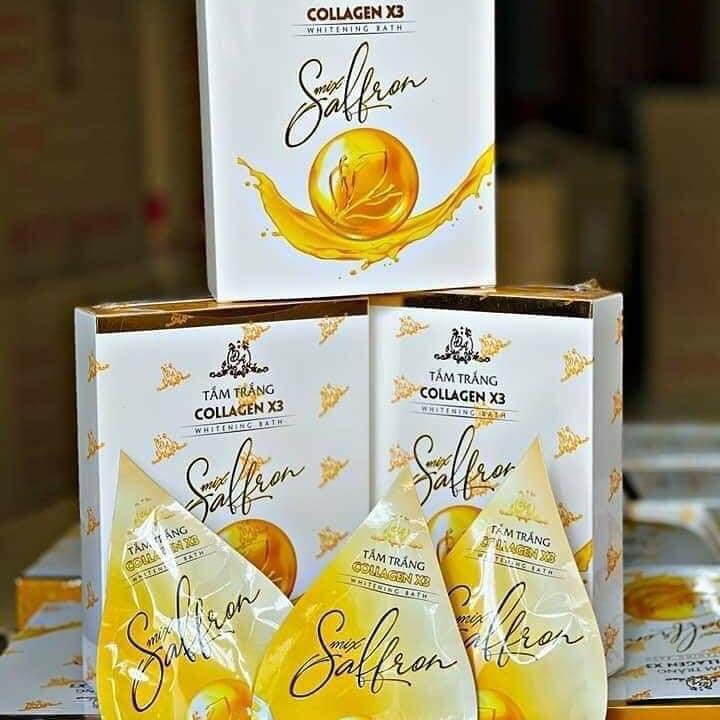 Tắm trắng Collagen X3 Luxury Mix Saffron Đông Anh