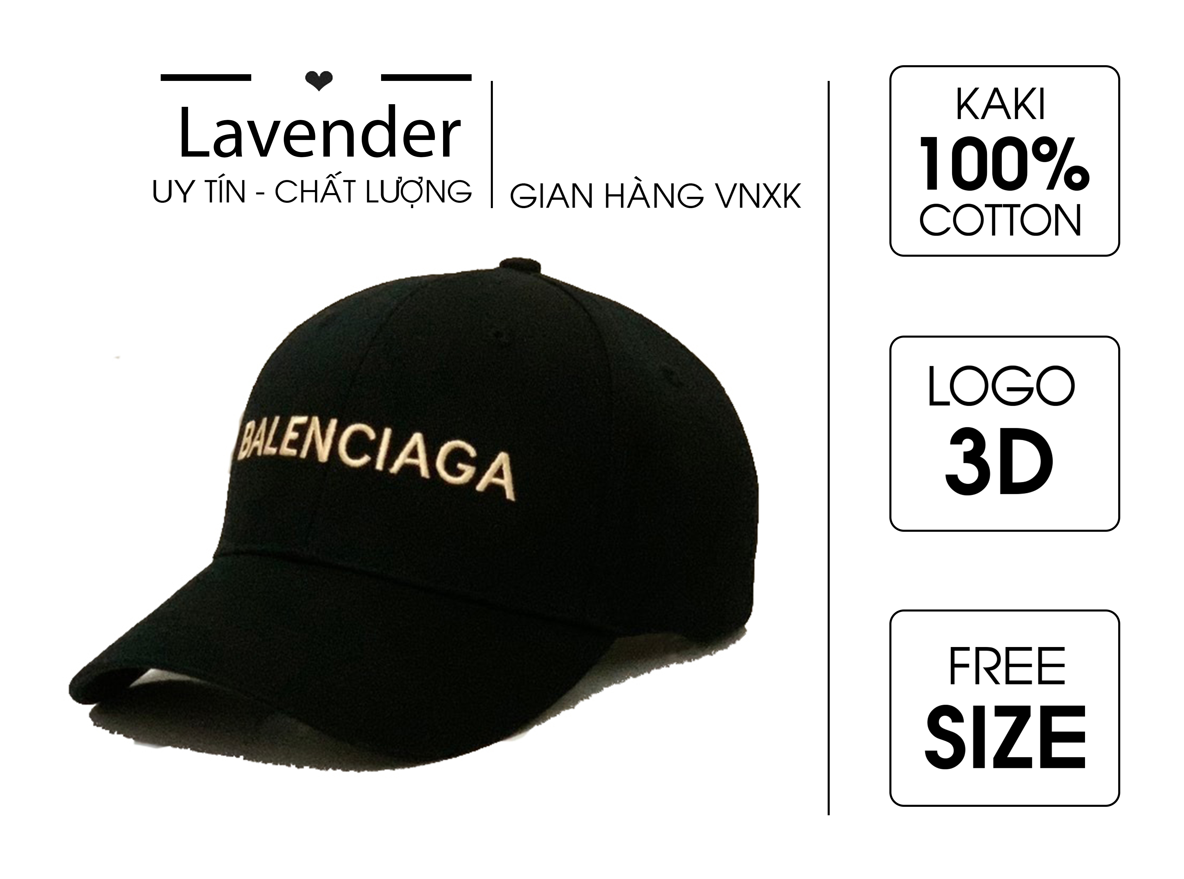 Nón kết - Mũ lưỡi trai Balen logo thêu vàng dành cho mọi lứa tuổi Free size