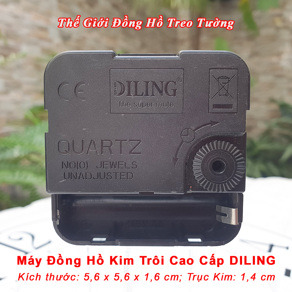 Máy Đồng Hồ Treo Tường DILING KIM TRÔI Cao cấp – Kim DẠ QUANG – Bảo Hành 1 Năm – Tặng Pin Maxell