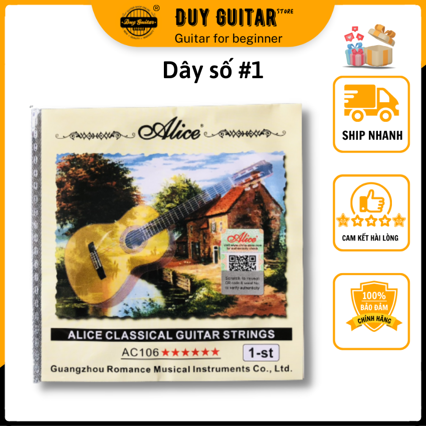 1 Dây guitar lẻ dây đàn guitar classic Alice AC106 dây nilon 1-2-3-4 dành cho đàn ghitar cổ điển Duy Guitar Store