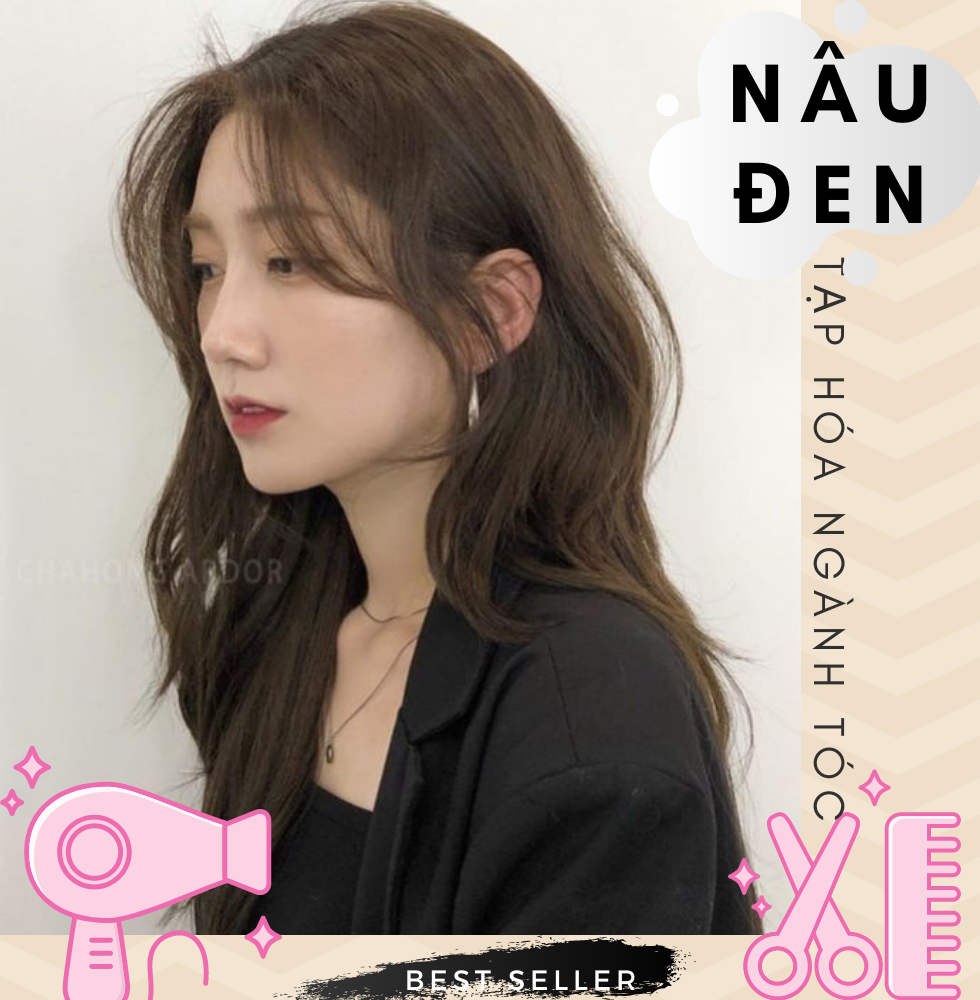 Thuốc nhuộm tóc màu Nâu Đen + kèm trợ