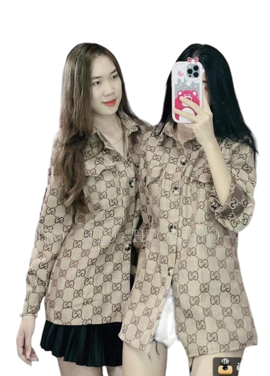 Áo sơ mi toàn thân Chất thô lụa
