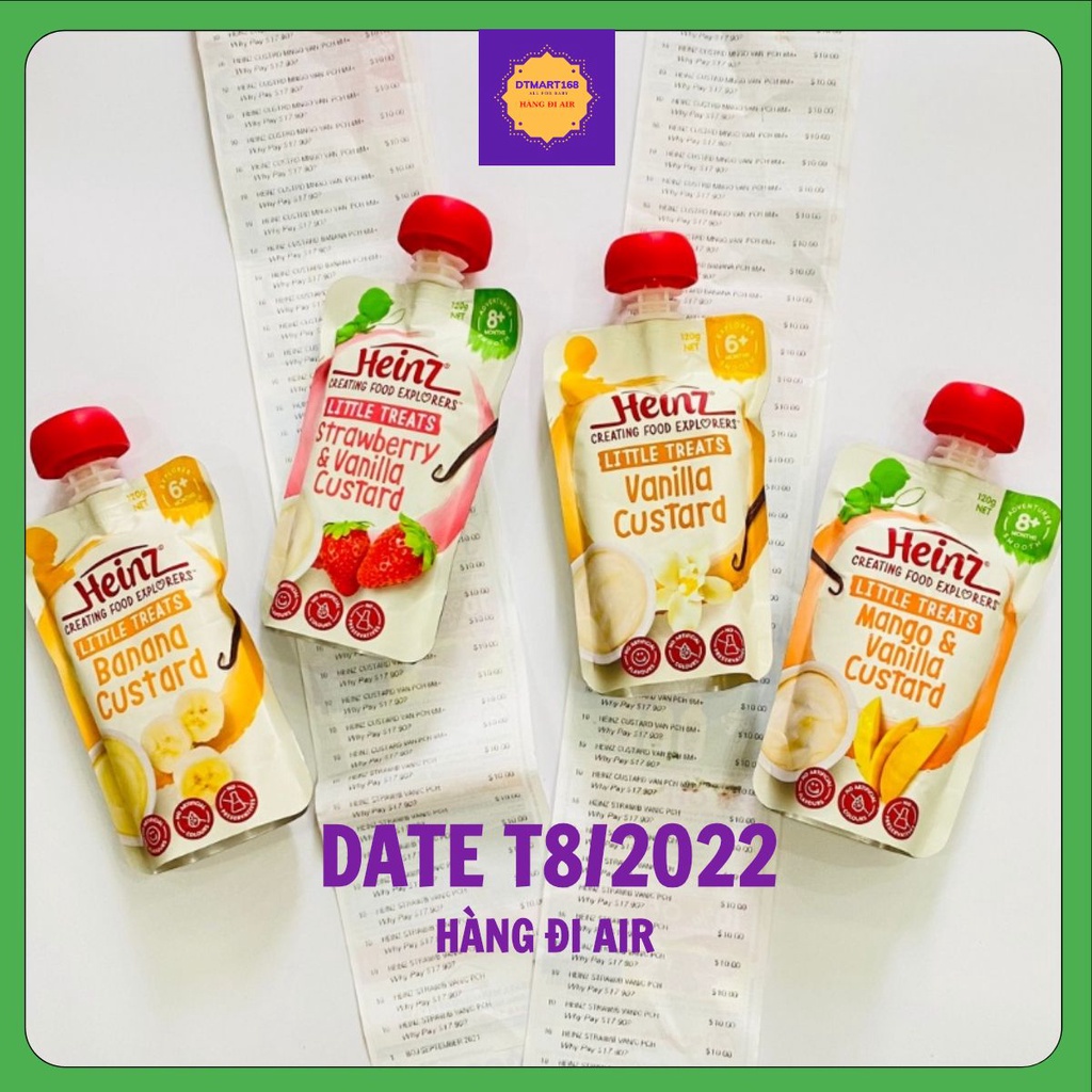 Váng sữa heinz, váng sữa úc cho bé vị vani, vị dâu, vị chuối, vị xoài date mới nhất thị trường date t8/2022