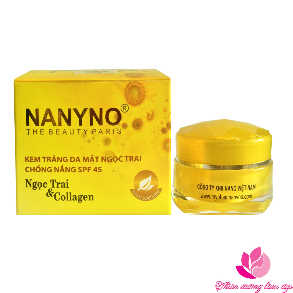 Kem dưỡng trắng da Chống nắng Ngọc Trai SPF 45 Ngọc Trai và Collagen NANYNO 15g