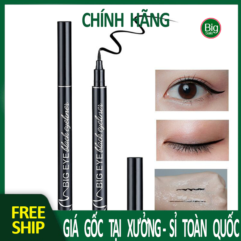 Bút kẻ mắt nước BIG EYE 🔥𝑭𝑹𝑬𝑬𝑺𝑯𝑰𝑷🔥 màu đen lâu trôi và không nhòe, bút kẻ my mắt  Eyeliner Nét mảnh chống nước lâu trôi từ 6-8 tiếng. BIG SALE MART A6