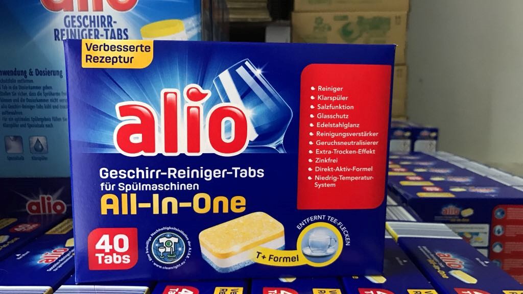 Viên rửa bát Alio Classic 40 viên/hộp - Viên rửa bát  tổng hợp 3 trong 1 cho máy rửa bát