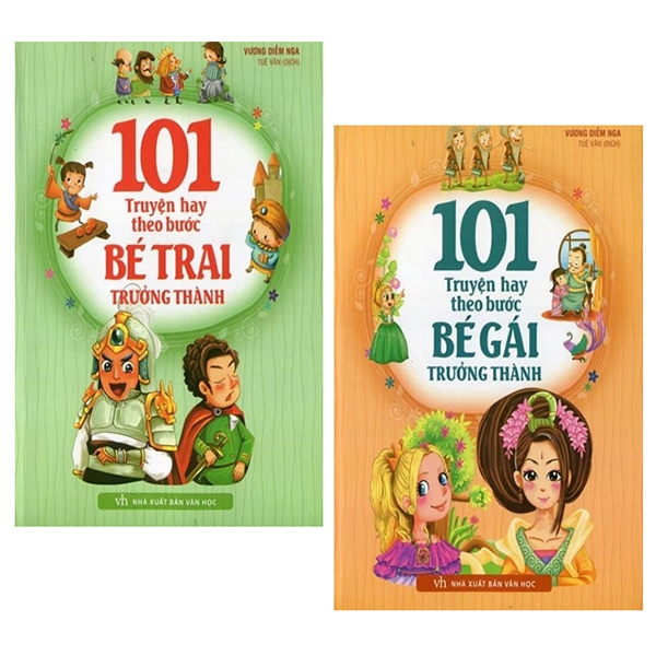 Fahasa - combo sách hay 101 truyện hay theo bước bé gái trưởng thành + 101 truyện kể theo bước bé trai trưởng thành