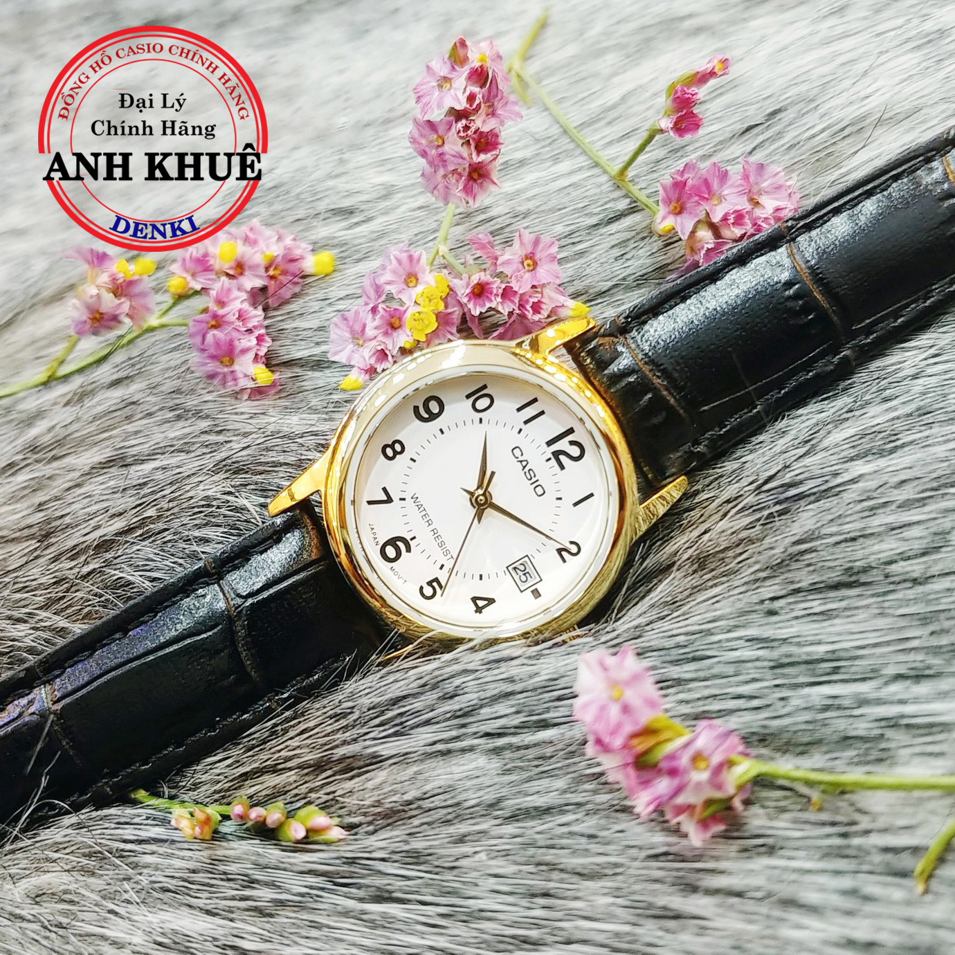 [FLASH SALE] Đồng hồ nữ dây da Casio Standard Anh Khuê LTP-V002GL-7BUDF