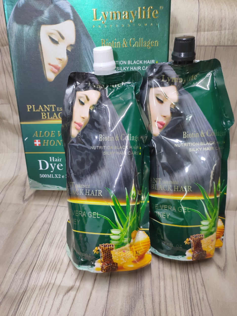 Nhuộm đen phủ bạc mật ông Lymaylife 500ml