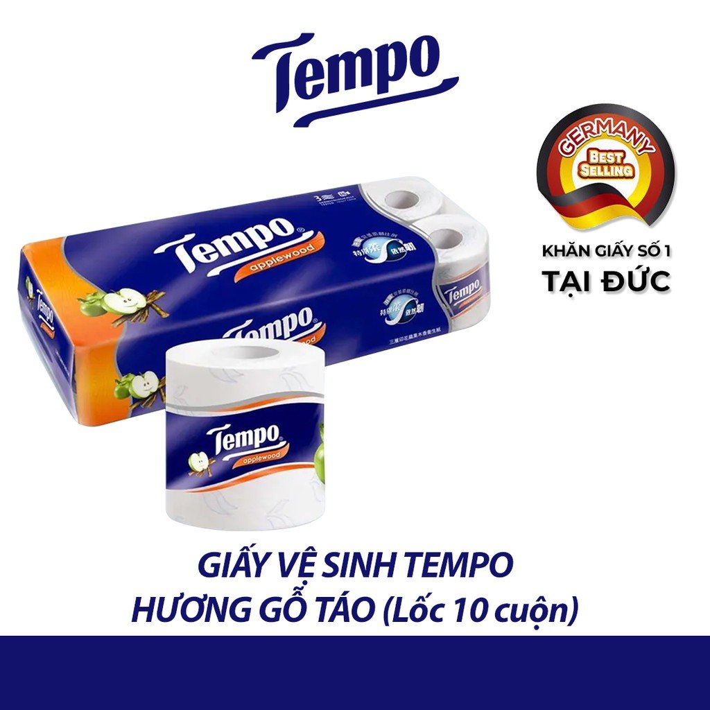 Giấy vệ sinh cao cấp Tempo Applewood hương gỗ táo
