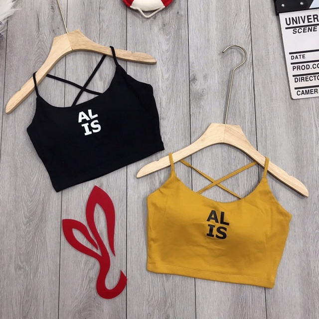 Áo thun croptop đan dây, áo dây đan chéo sau lưng, áo dây chất borip ad05