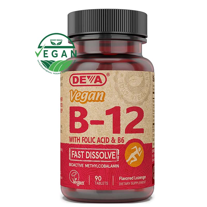 Deva Vegan Vitamin B12,B6 - Bổ Sung Vitamin B12,B6 Thuần Chay ( Viên Ngậm )