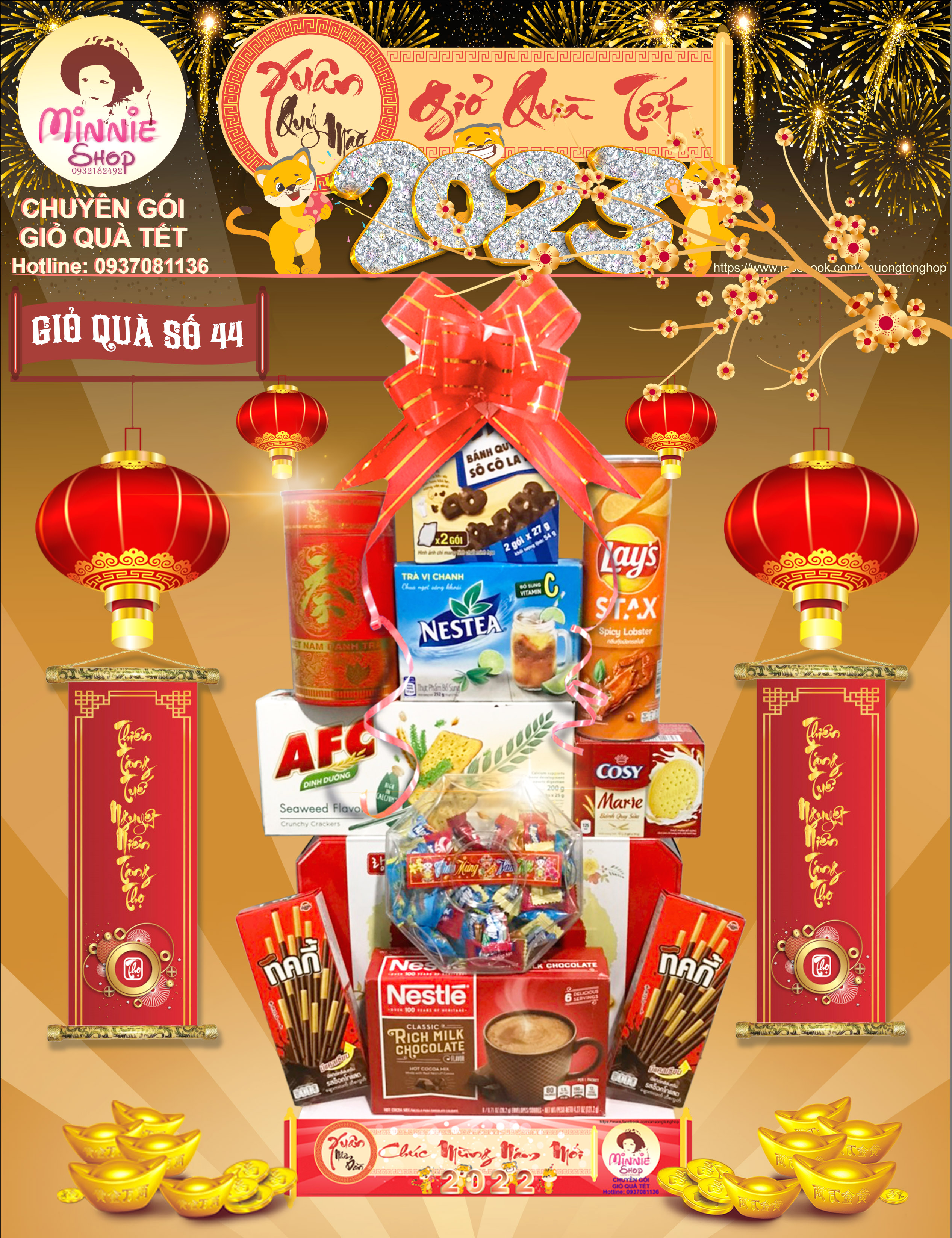 Giỏ quà tết 2024 - 3 giỏ giá 4xx ms44,45,46