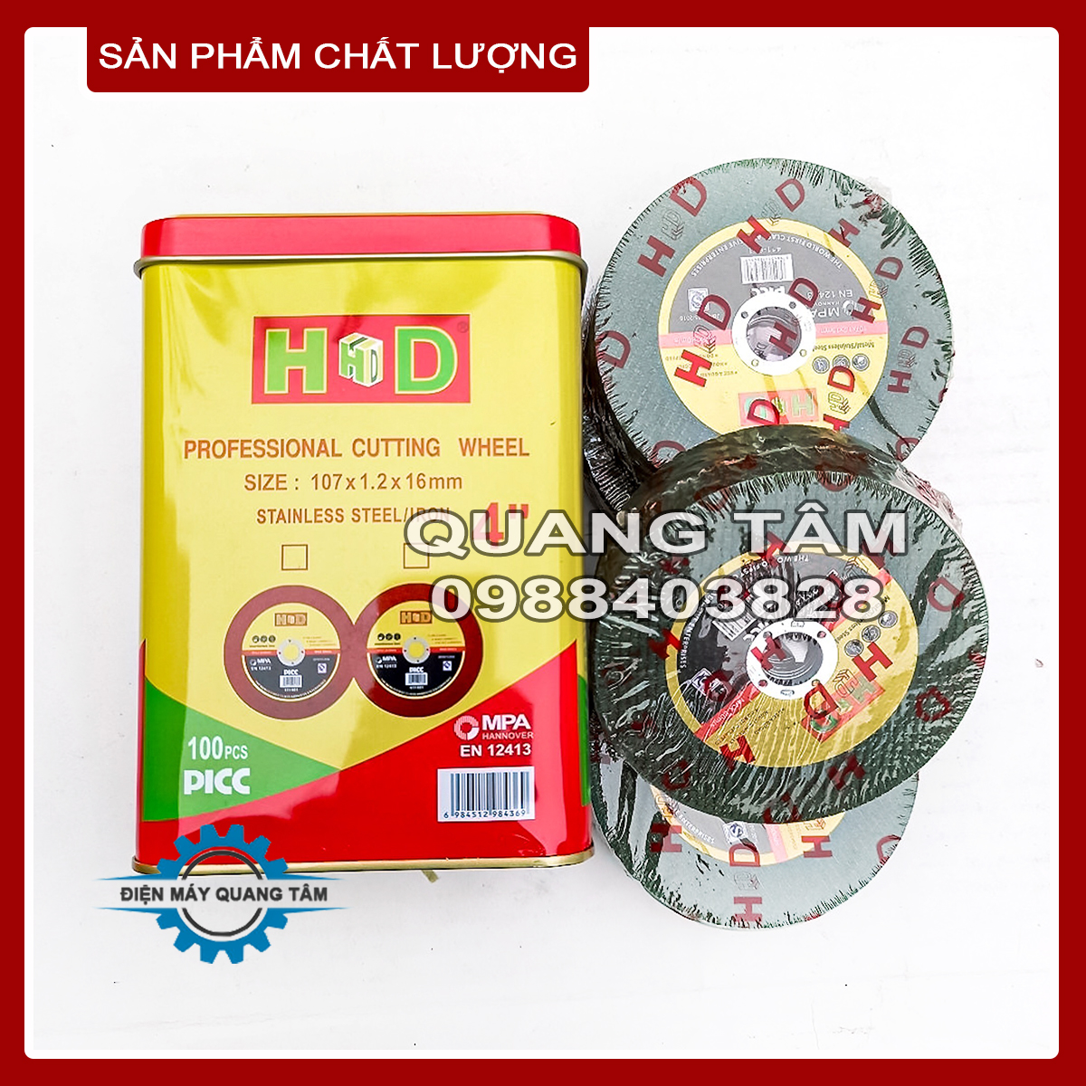 Đá cắt - lưỡi cắt sắt - inox chất lượng cao 107mm hd