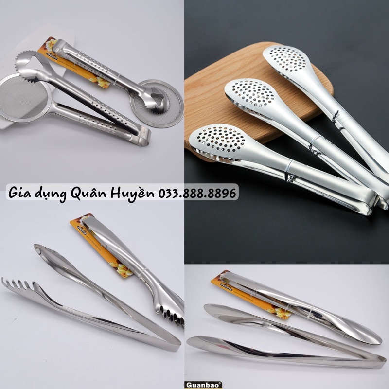 Kẹp gắp thịt salad | gắp đá | gắp thức ăn inox 304 cao cấp không hoen gỉ chống nóng