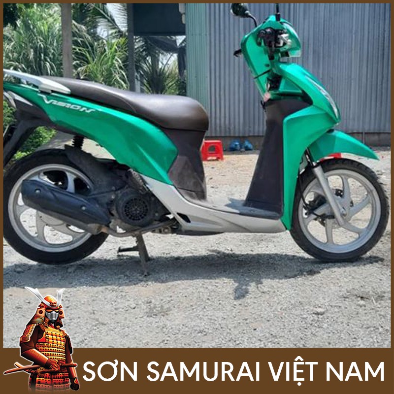 Sơn samurai xanh candy - combo màu xanh lục bảo Y017 sơn xịt samurai