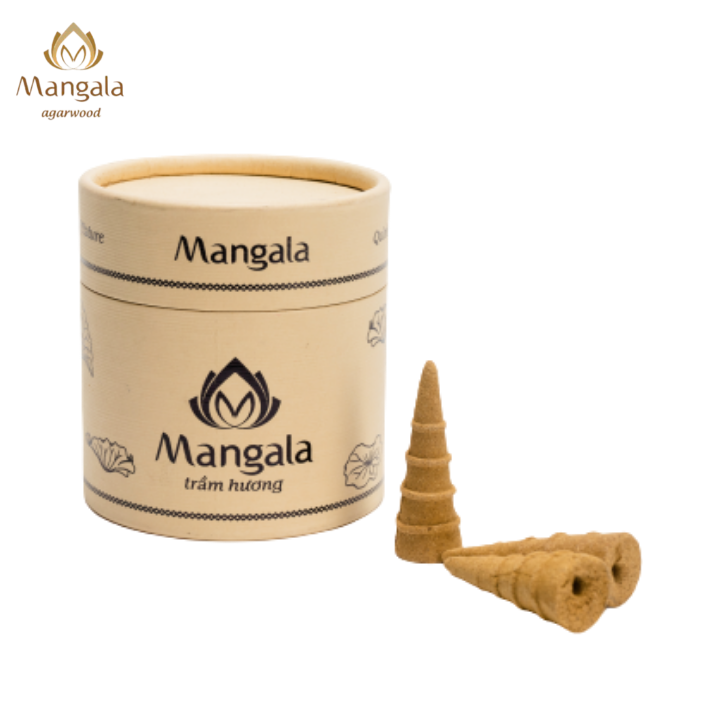Nụ trầm hương cao cấp mangala - 22 viên lớn - hộp trắng - trầm tháp nguyên liệu trầm hương, cam kết không hương liệu và hóa chất