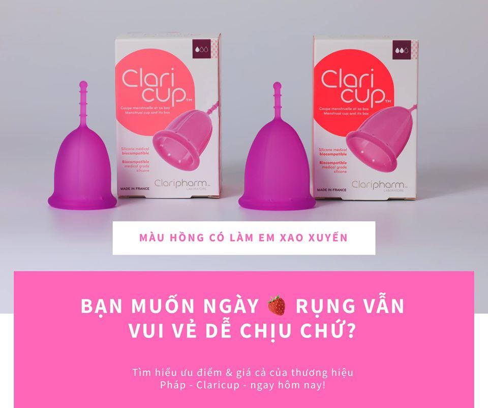Cốc nguyệt san silicone y tế cao cấp Claricup S tặng kèm viên khử trùng