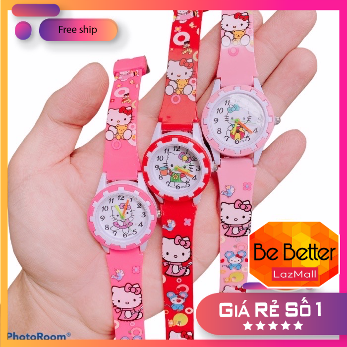 Đồng hồ kim trẻ em KItty, Doremon, Ellsa giá rẻ HCM
