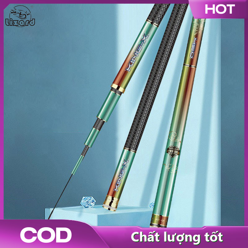 LIZARD Fishing rod Hand rod High carbon ultra-light and ultra-hard 5H platform fishing rod Long section hand rod Fishing rod 3.6-6.3 meters