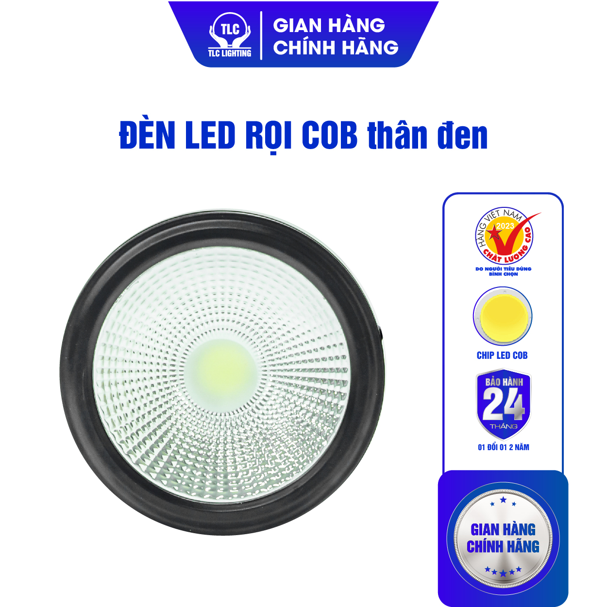 Đèn LED Rọi Ống Bơ Thân Đen TLC LIGHTING - COD 115, 12W