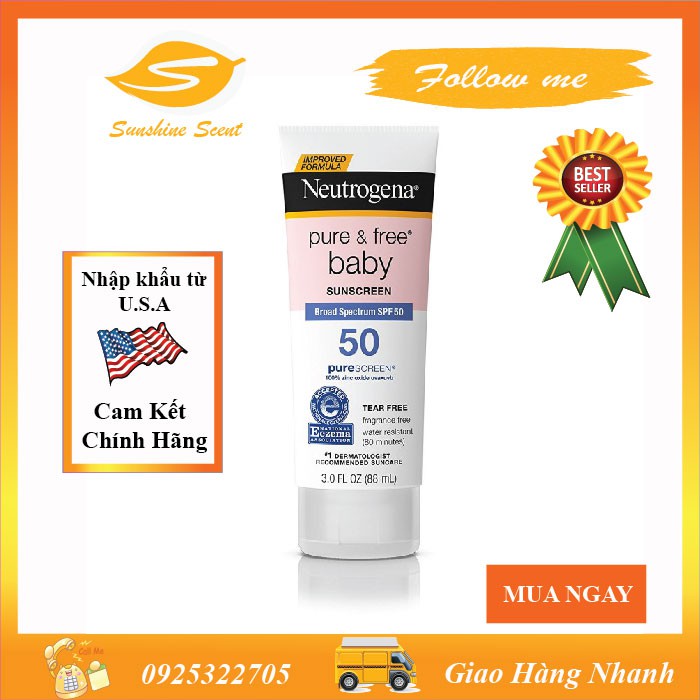 Kem chống nắng neutrogena pure & free baby mineral sunscreen spf 50