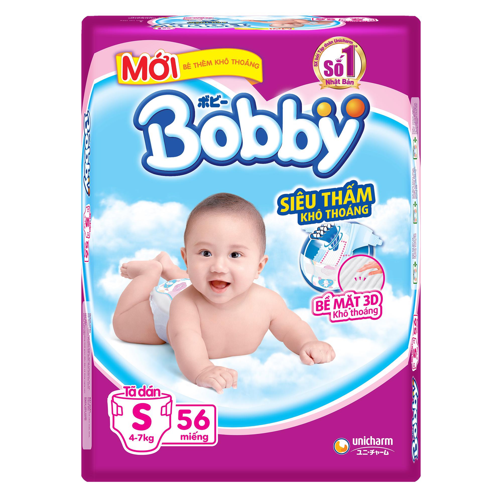 [Hoàn tiền 12%] Tã/Bỉm Bobby dán S56 - M76 - L68 - XL62 - XXL56 -