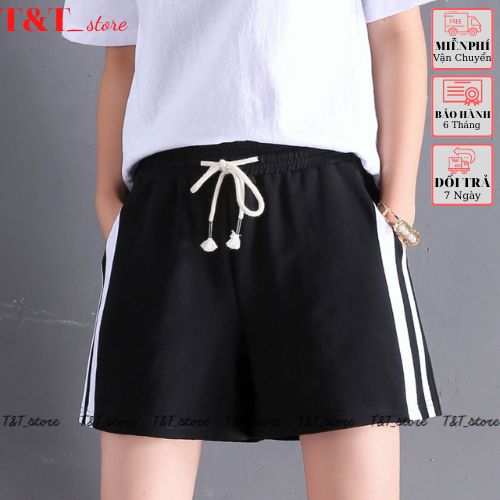 Quần short thun nữ hai sọc , quần đùi nữ thun co dãn -T&T_store