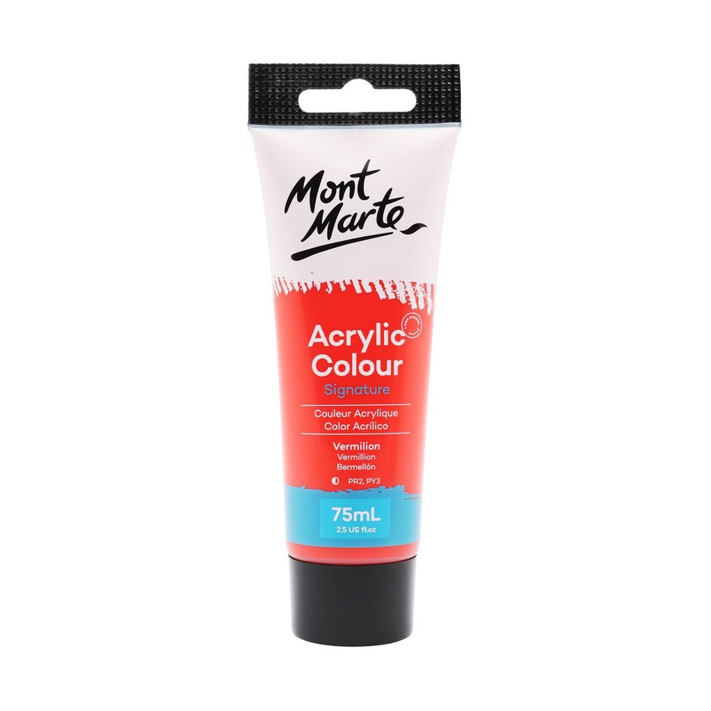 Màu Acrylic Mont Marte 75ml Vermilion Acrylic Colour Paint Signature 75ml MSCH7509