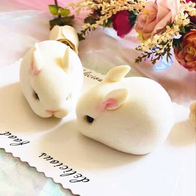 Khuôn Silicon 3D Hình Con Thỏ Khuôn Bánh Mousse Khuôn Làm Món Tráng Miệng Trang Trí Bánh, Khuôn silicon 4D 6 con thỏ ngọc hàng sẵn