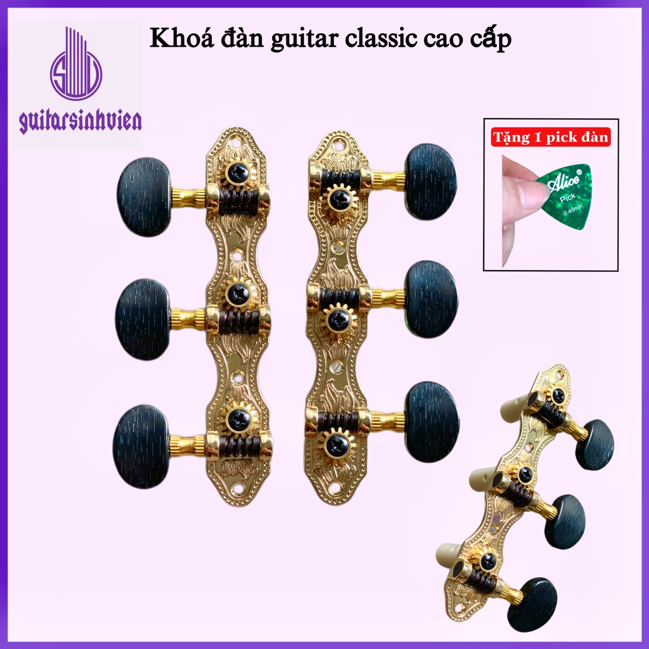 Khoá guitar classic Dejung cao cấp - Tặng kèm phím gảy đàn