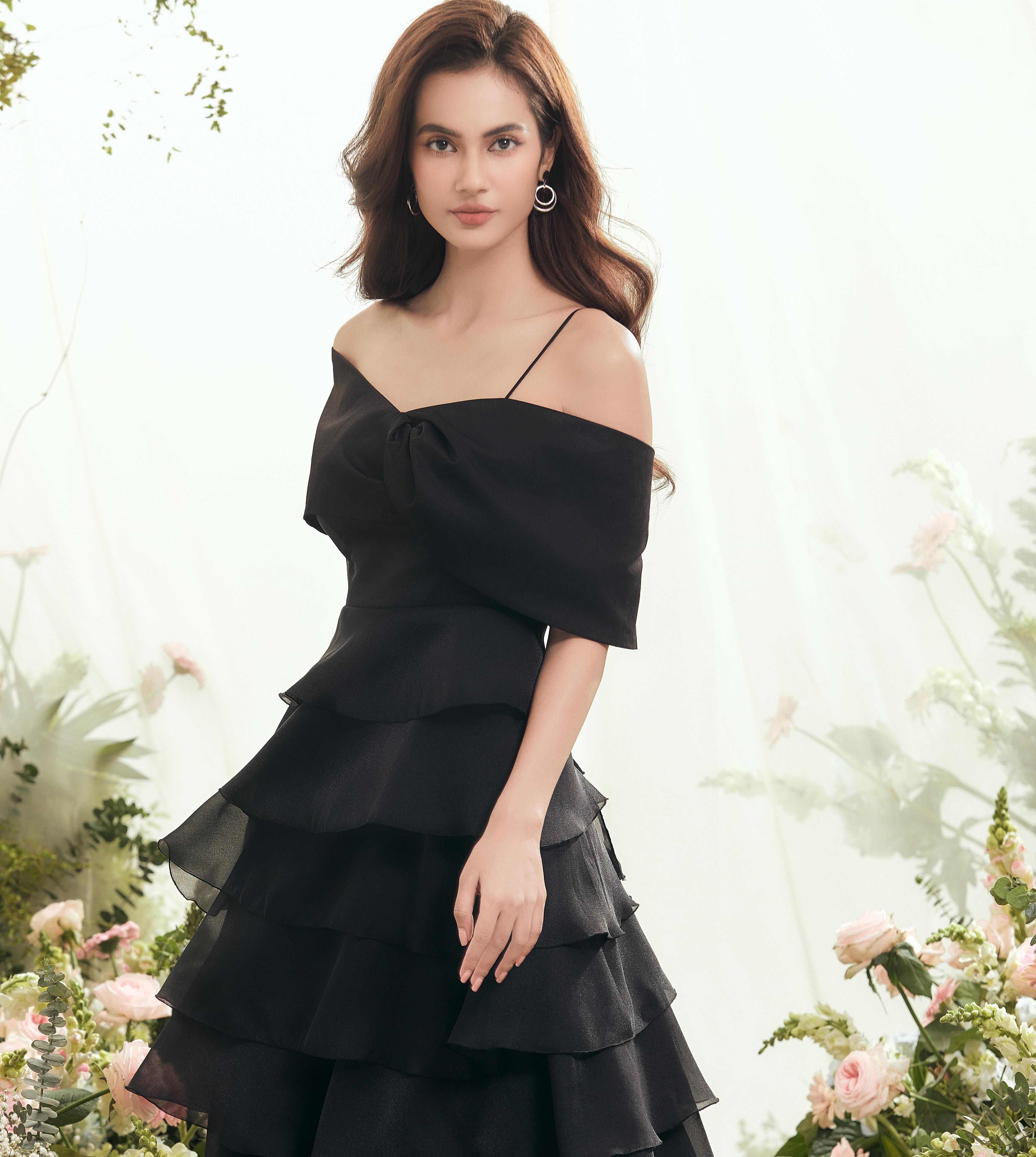 MIRA - Eily Dress Đầm nữ tám tầng màu đen