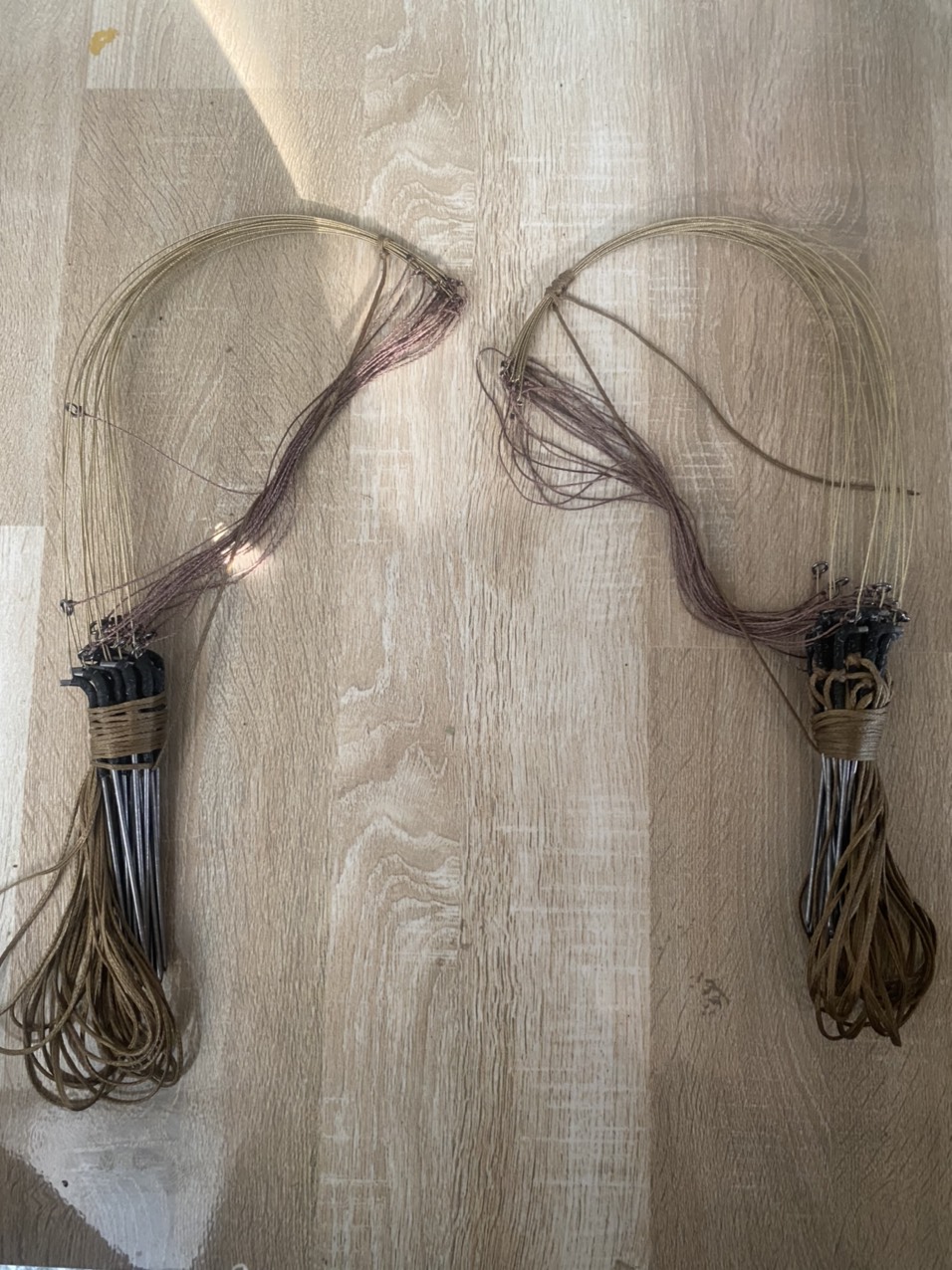 bộ giò đón bẫy gà rừng 20 chân thép không rỉ hàng, cáp màu cỏ khô