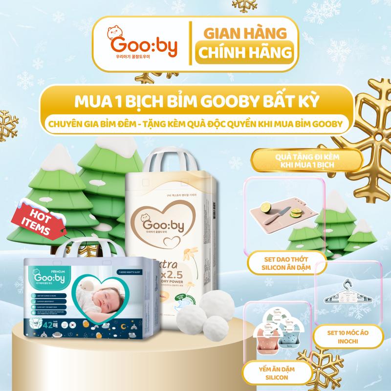 [Mua 1] Tã/Bỉm Gooby Ngày và Đêm mềm mại, an toàn, siêu thấm hút size NB/S/M/L/XL/XXL/XXXL cho bé từ 4kg - 35kg   TẶNG QÙA