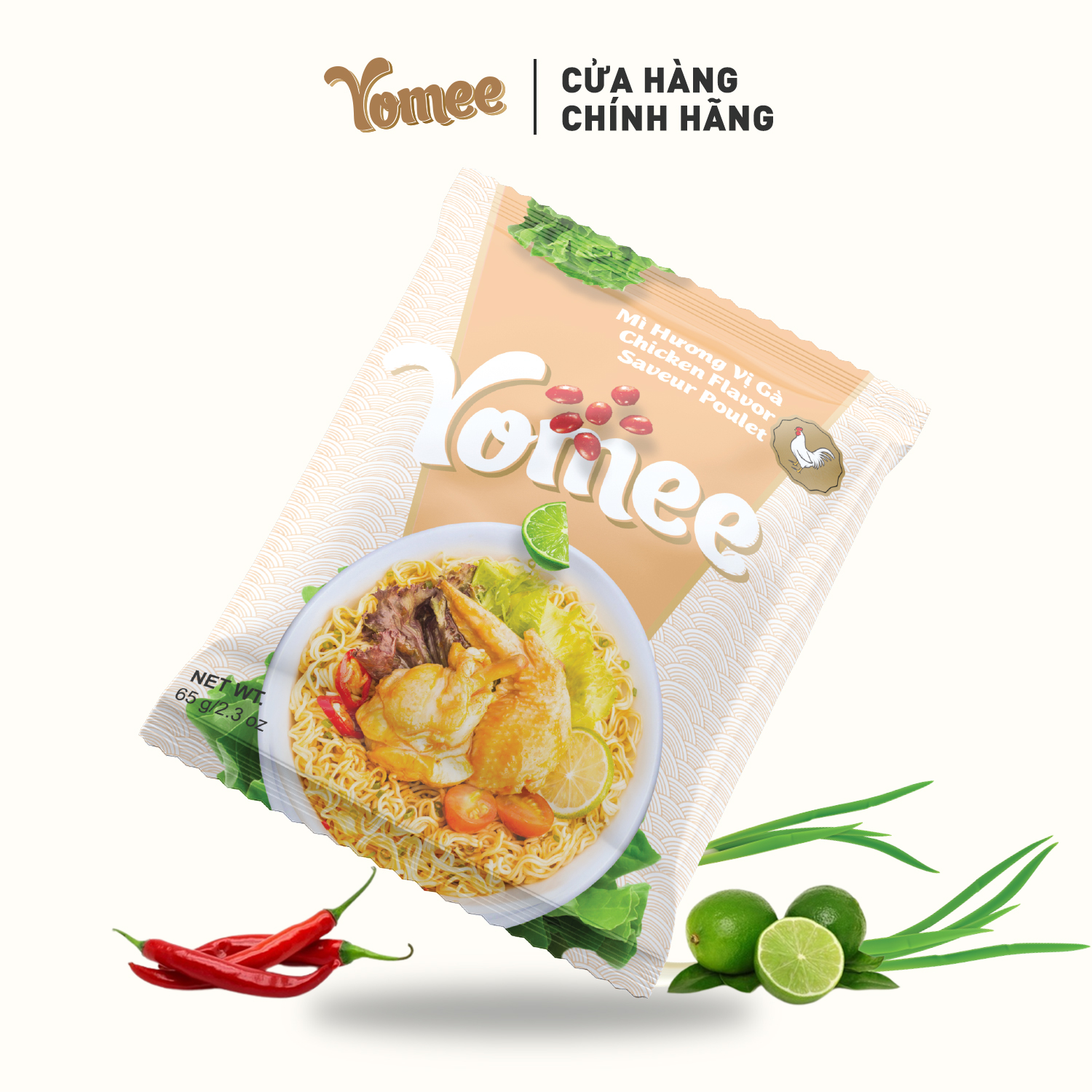 Mì Gà Yomee 65g Thùng 24 Gói, vị ngon khó cưỡng, date mới - Hàng Xuất Khẩu
