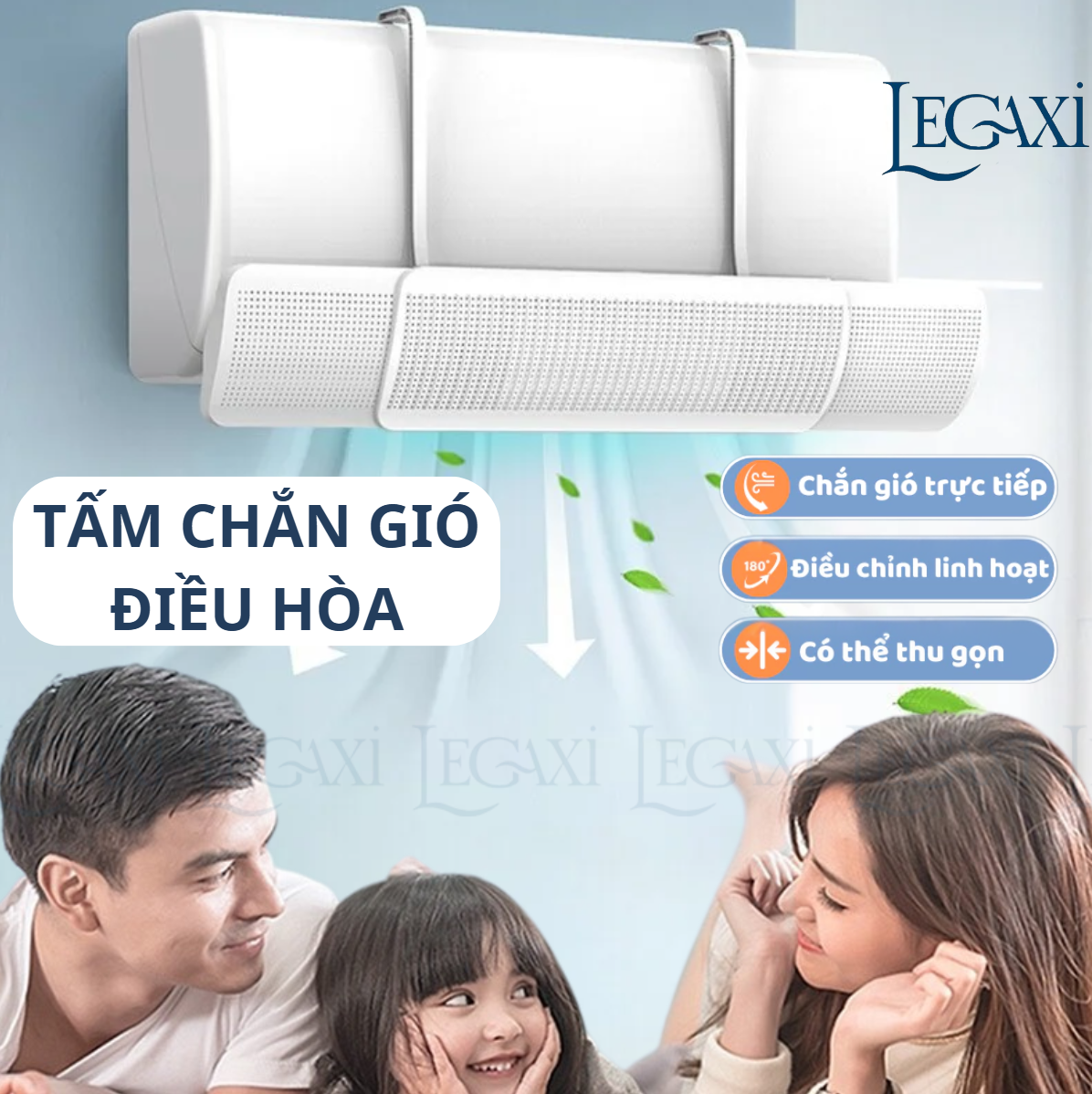 Tấm Chắn Gió Máy Điều Hòa Lọc Khí Có Hại, Chuyển Đổi Hướng Gió Tiện Dụng Cho Gia Đình/ Văn Phòng