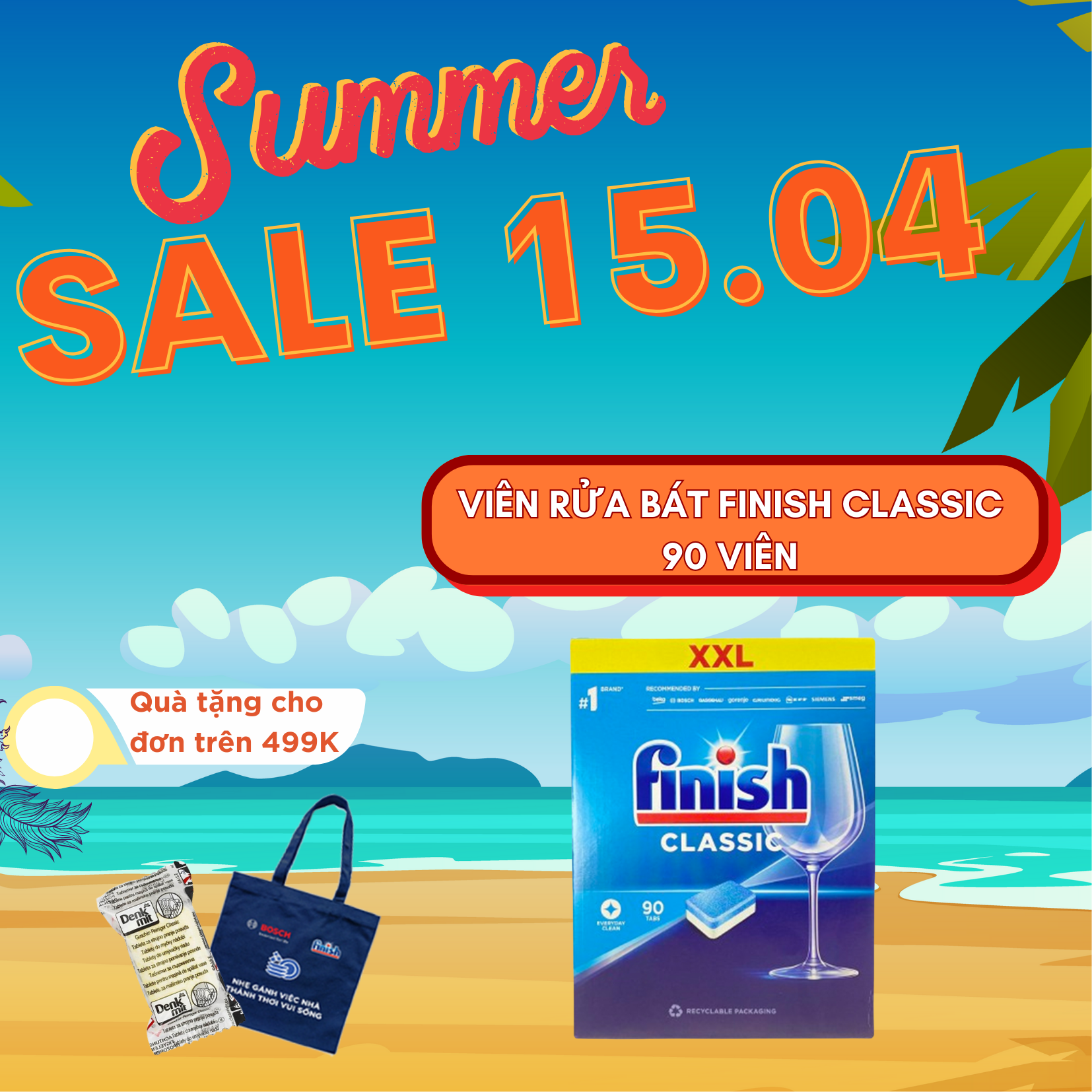 Viên rửa chén bát Finish Classic PowerBall 90 viên