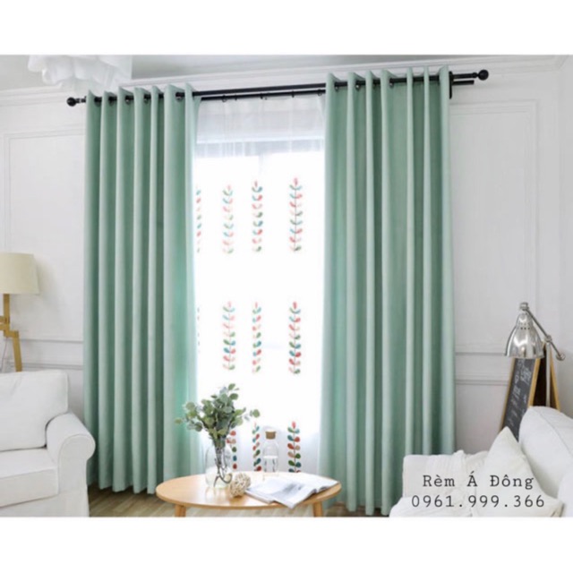 Rèm cửa tone Xanh Pastel xinh xắn rèm vải thô cản sáng 75%, sản phẩm tốt, chất lượng cao, cam kết sản phẩm nhận được như hình