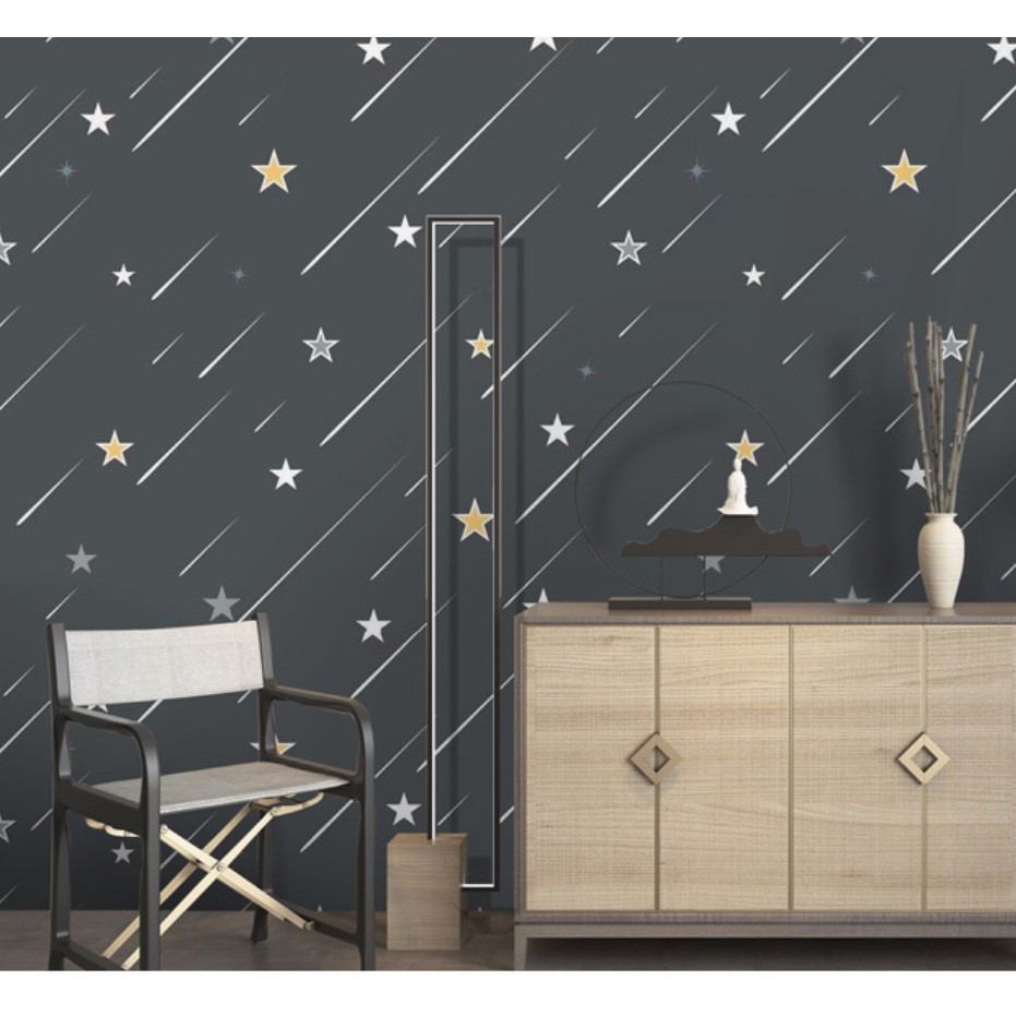 10 mét giấy dán tường có keo sẵn khổ rộng 45cm - mẫu VƯỜN SAO BĂNG
